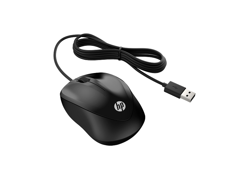 HP 1000 Wired Mouse - Up to 1200 dpi / USB-A / Black