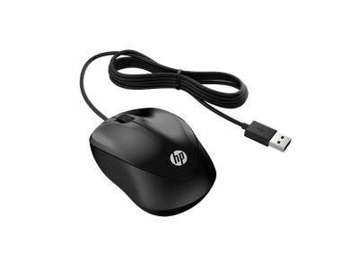 HP 1000 Wired Mouse - Up to 1200 dpi / USB-A / Black