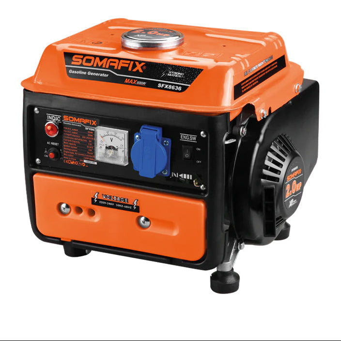 Somafix BsSFX8636 650W Portable Petrol Generator – 2.0HP Compact Backup Power Generator for Home & Outdoor Use