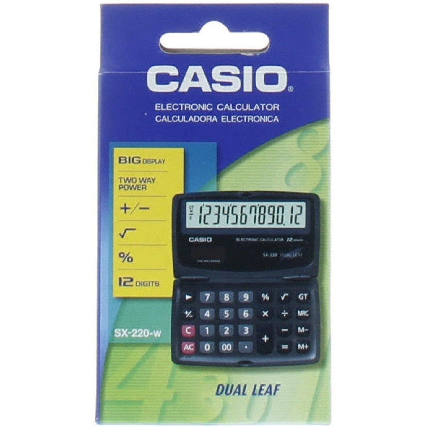 Casio Dual Leaf Electronic Calculator Sx-220