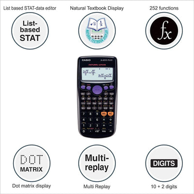 Casio Fx82Es Plus Black Display Scientific Calculator With 252 Functions