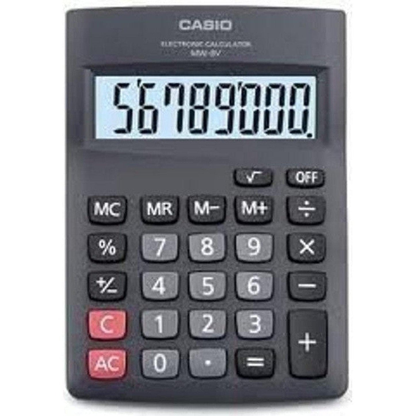 Casio Mw 8V Bk W Electronic Desktop Calculator With 8 Digit Extra Big Display