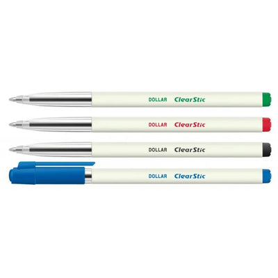 Dollar Clear Stick Ball Pen 10pcs/pkt