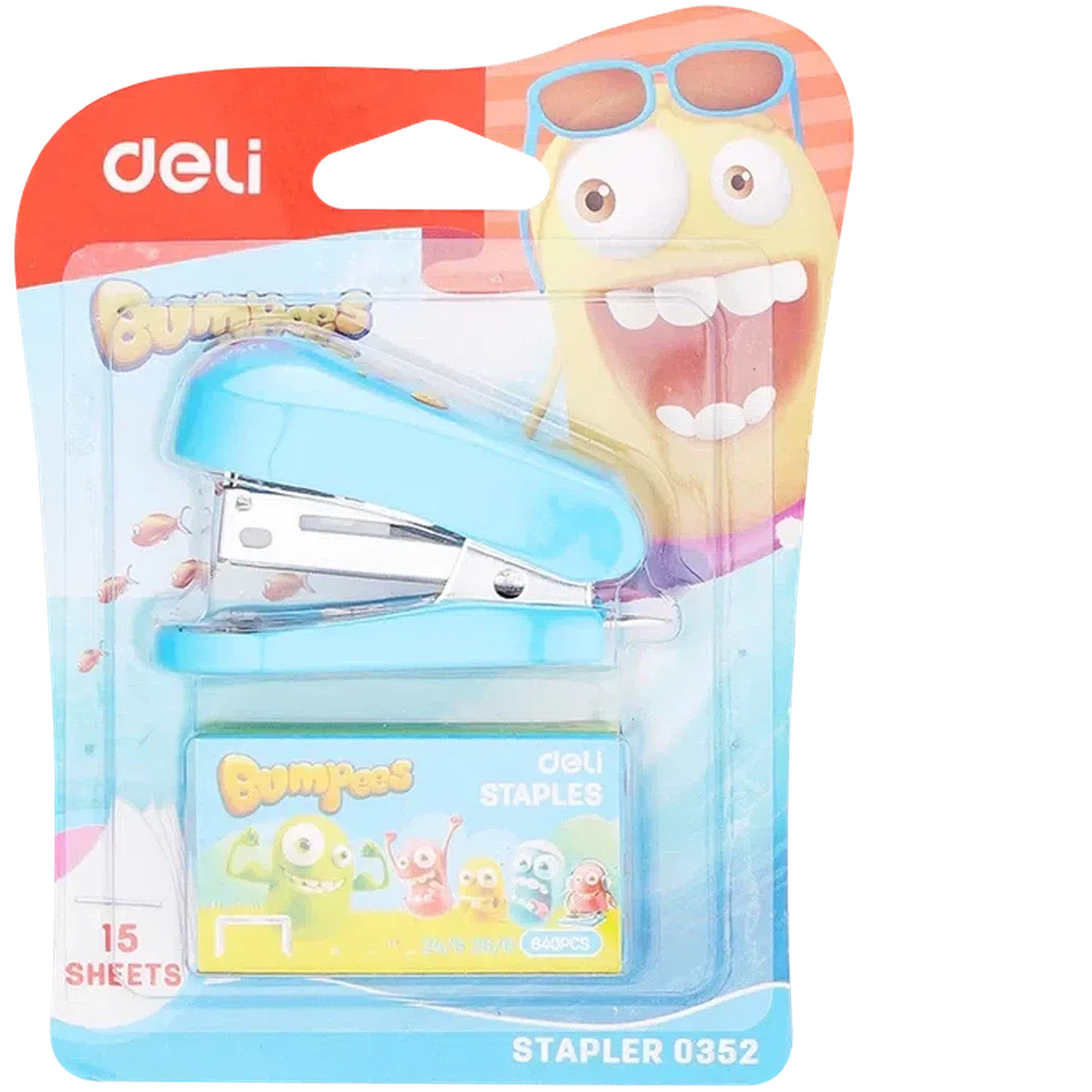 Deli Bumpeez Kids Stapler 15 Sheets 0352