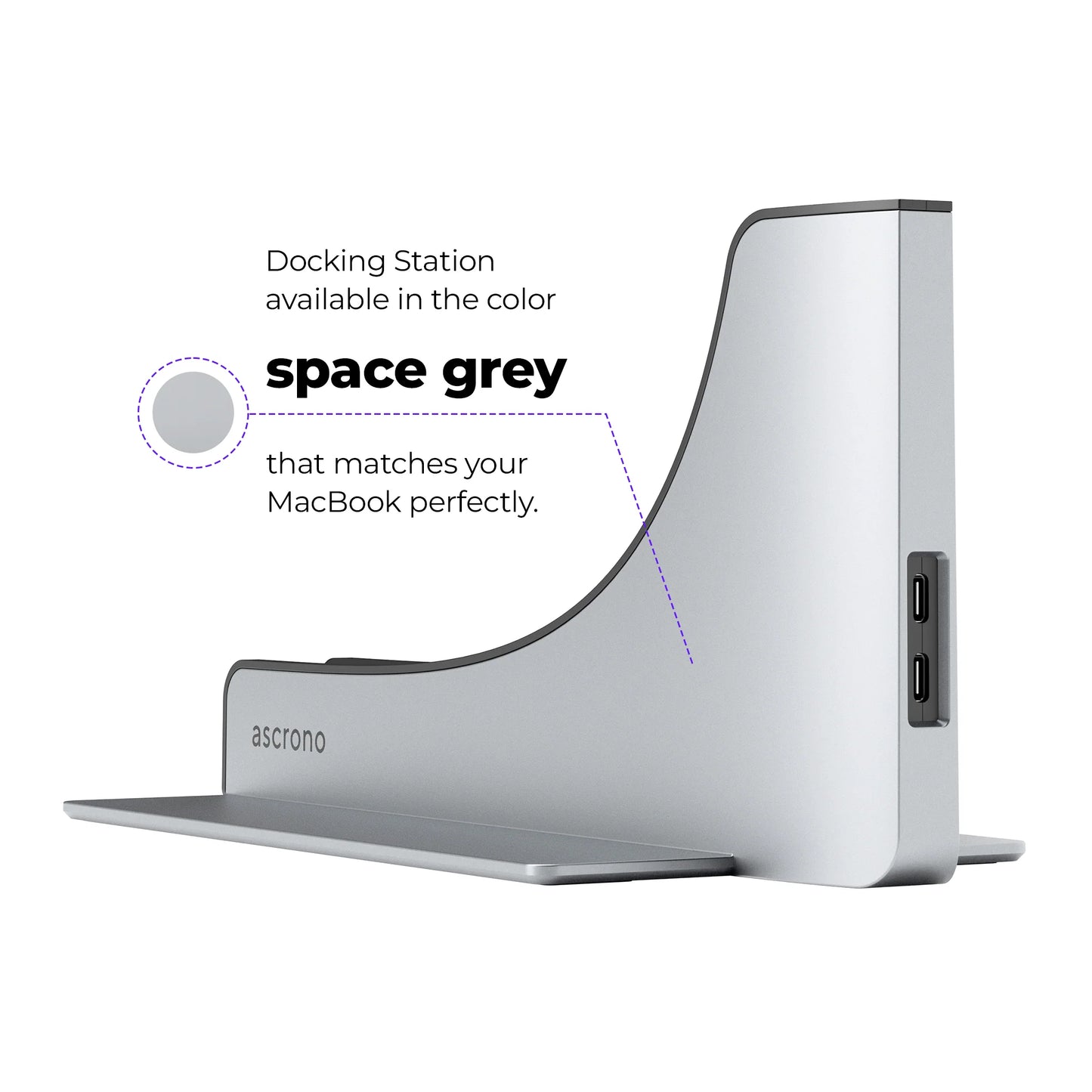 Ascrono MacBook Docking Station for MacBook Pro 14", 16" - USB-C / Space Grey