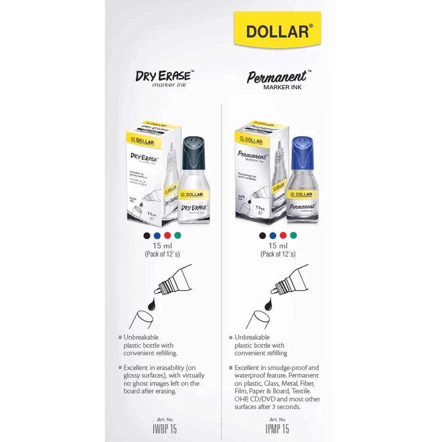 Dollar Marker Refill Ink Black Permanent