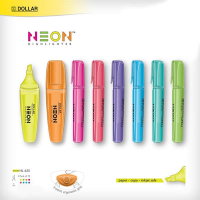 Dollar Neon Highlighter HL-625 Assorted Color