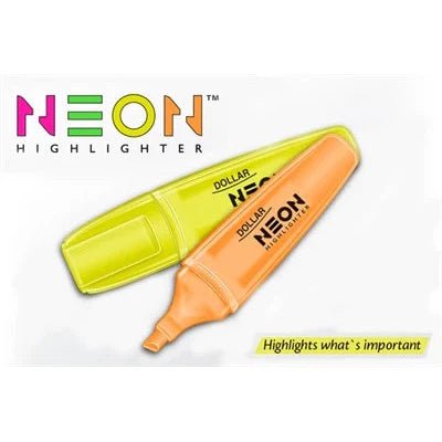 Dollar Neon Highlighter HL-625 Pack of 10's Single Color