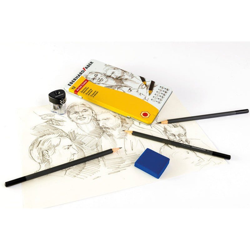 EBERHARD FABER Graphite Pencils Anthracite Varnishing 17.5 cm Tin of 12 Pencils