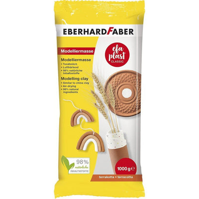 EBERHARD FABER Modelling Pulp Air-Drying Terracotta, 1 kg EFA Plastic Classic Tone Based