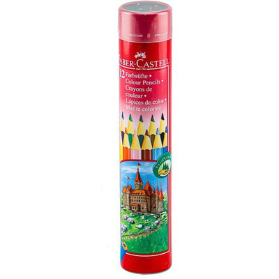 Faber Castell-Std Pencil Round Tin 12 Colors