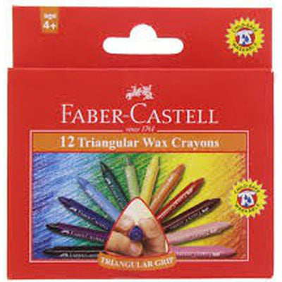 Faber Castell Triangular Wax Crayons 12 Pieces