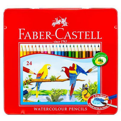 Faber Castell-Water Color Pen 24 Colors (Flat Tin)