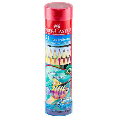 Faber Castell-Water Color Pencil Round Tin 24 Colors