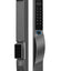 Smart door lock with digital keypad and touchpad on a white background