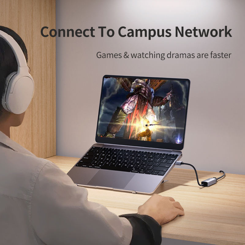 Jasoz F104 USB 2.0 to RJ45 Network Card - 100Mbps / Space Gray