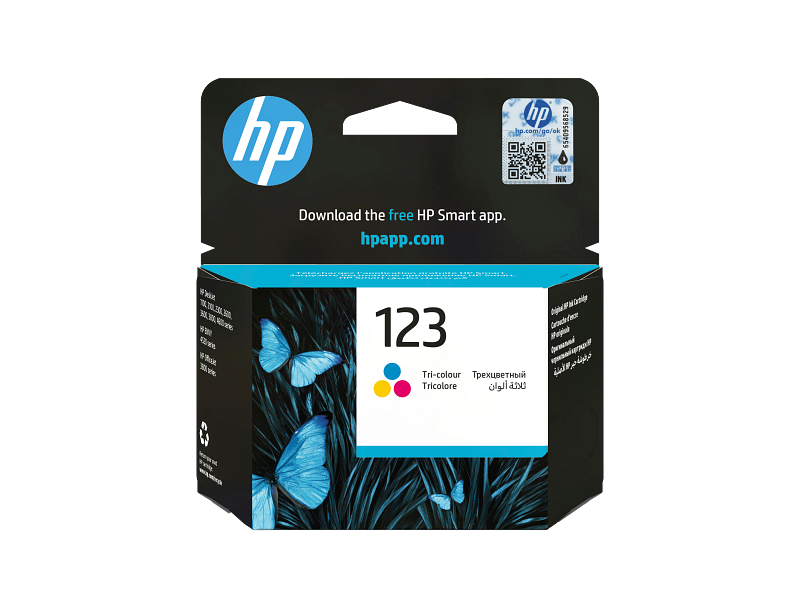 HP 123 Tri-color Ink Cartridge - 100 Pages / Tri Color / Ink Cartridge