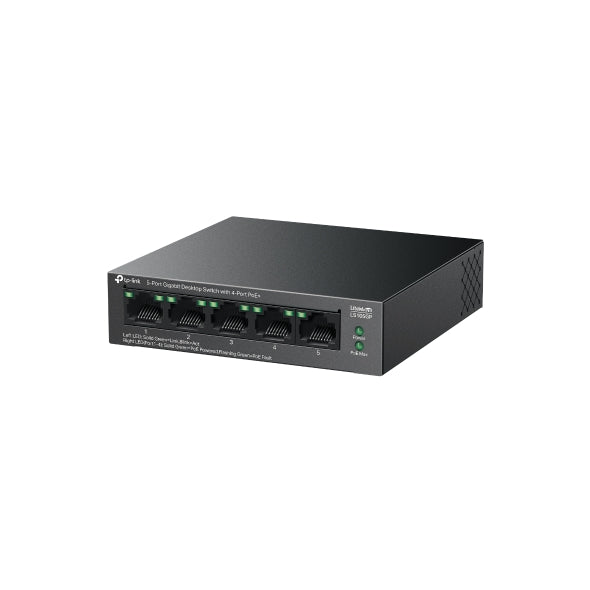 TP-Link (LS105GP) 5-Port Gigabit Desktop Switch with 4-Port PoE+ - 10 Gbps / LAN