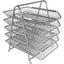 Letter Tray Metal 5 Tier Silver/Black