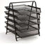 Letter Tray Metal 5 Tier Silver/Black