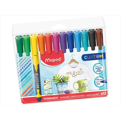 Maped Custom Permanent Marker 12 Colors