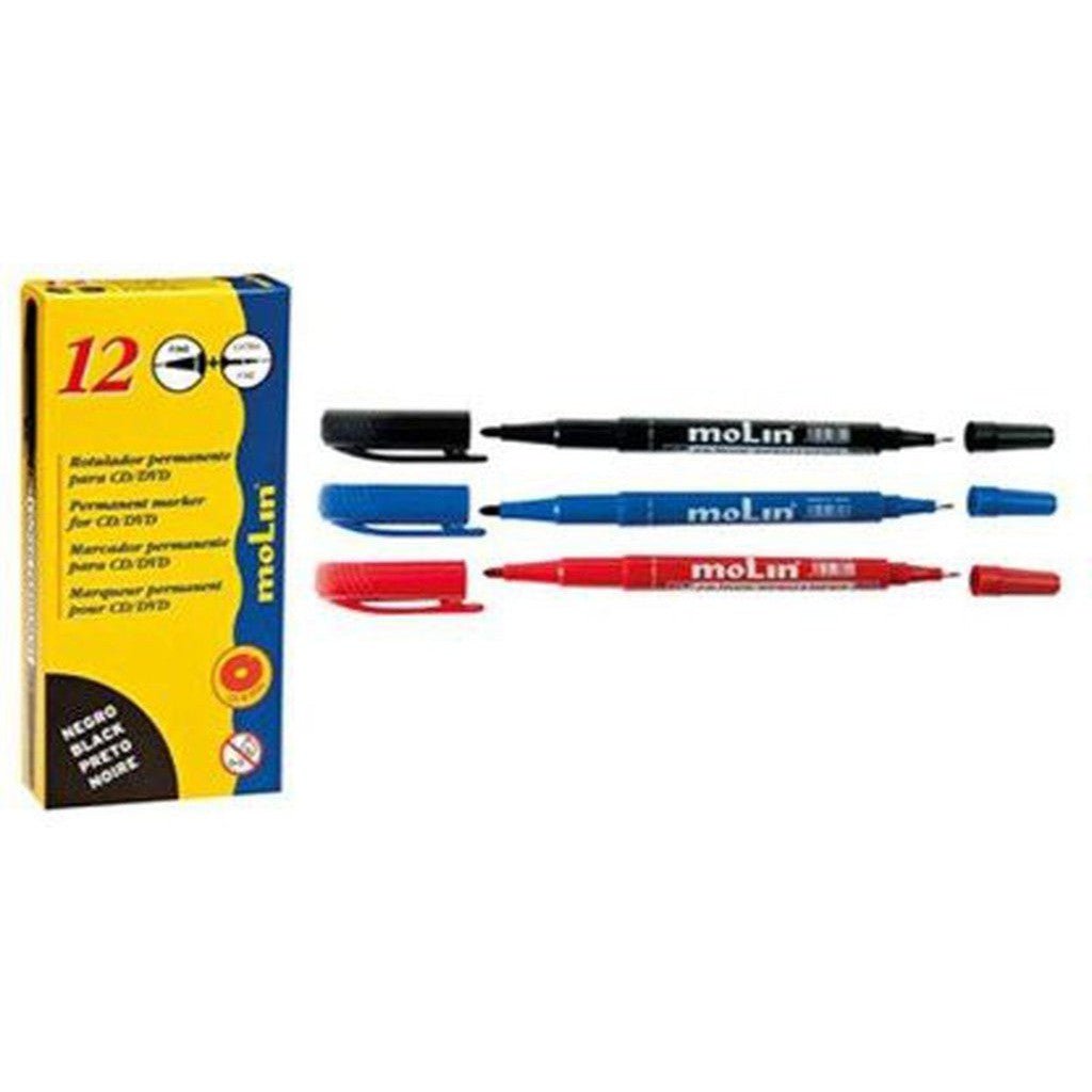 Molin Box Of 12 Double Nib Cd/Dvd Marker