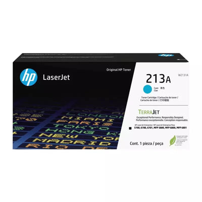 HP 213A Cyan Original LaserJet Toner Cartridge - 3000 Pages / Cyan Color / Toner Cartridge