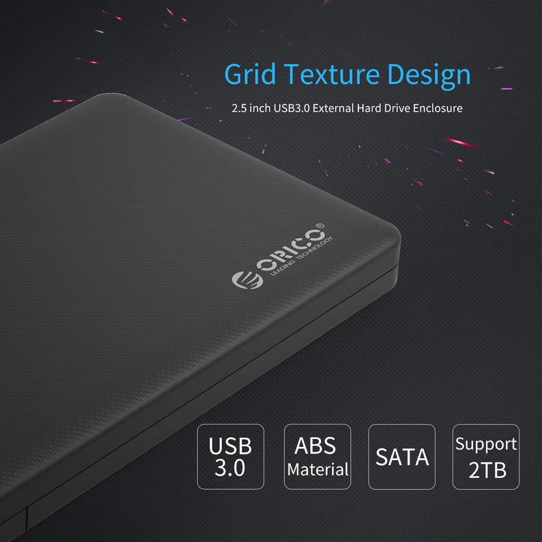 ORICO Hard Drive Enclosure 2.5 inch - HDD / SSD - USB3.0