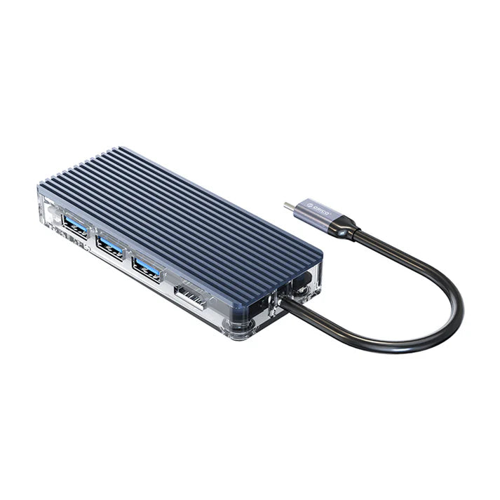 ORICO 6 Port Type-C Transparent Hub – USB / HDMI / RJ45 - Grey