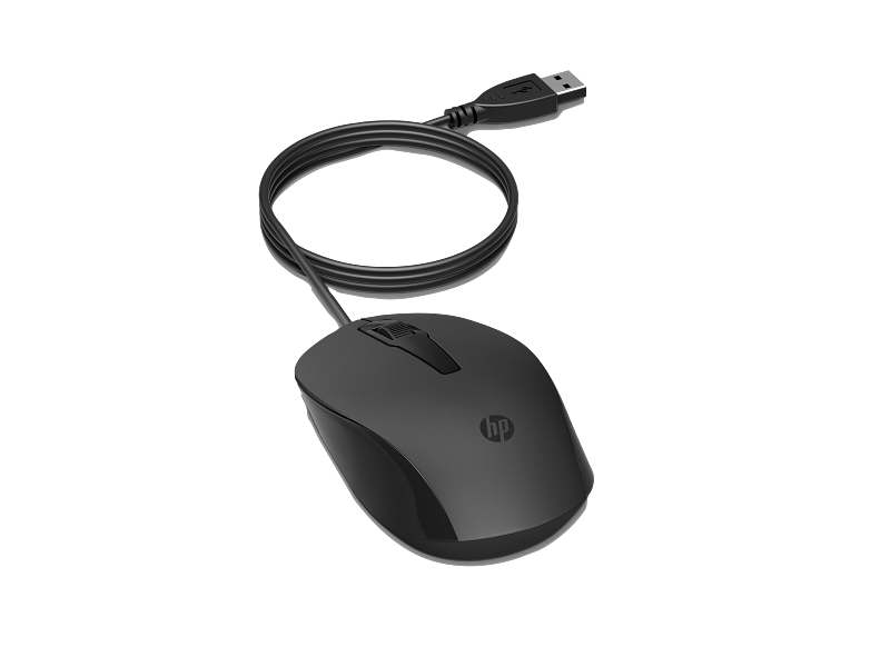 HP 150 Wired Mouse - Up to 1600 dpi / USB-A / Black