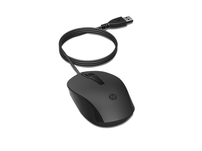 HP 150 Wired Mouse - Up to 1600 dpi / USB-A / Black