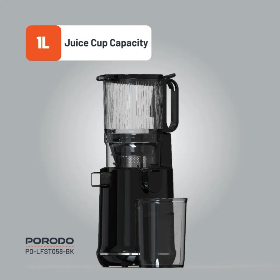 Porodo Lifestyle Cold Press Slow Juicer 1.8L – 250W – Black