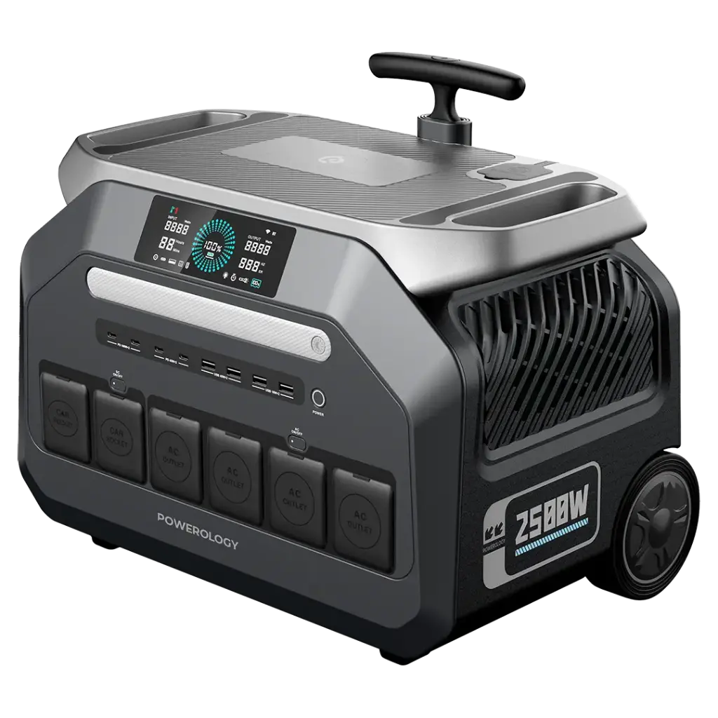 Powerology Portable Power Station Trolley Power Generator 2500W (640000mAh)