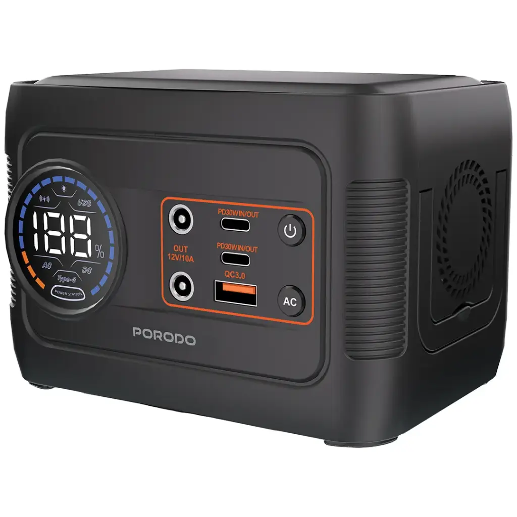 Porodo 150W Forcebase Portable Power Station – Gray/Black