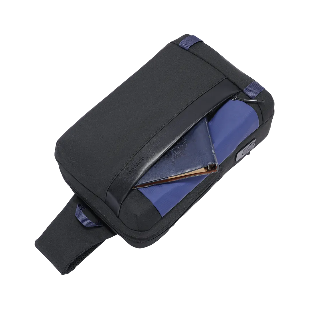 Porodo Lifestyle Cross Body Sling Bag - Black/Blue