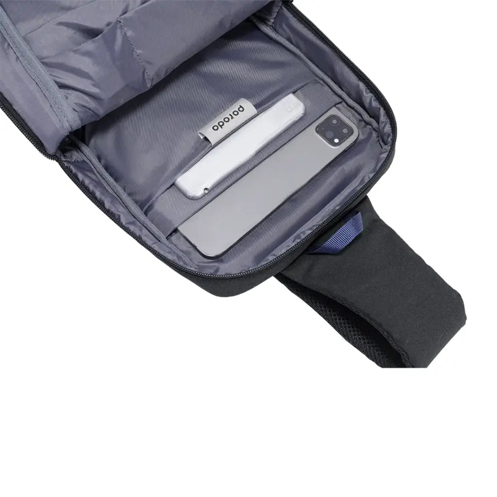 Porodo Lifestyle Cross Body Sling Bag - Black/Blue
