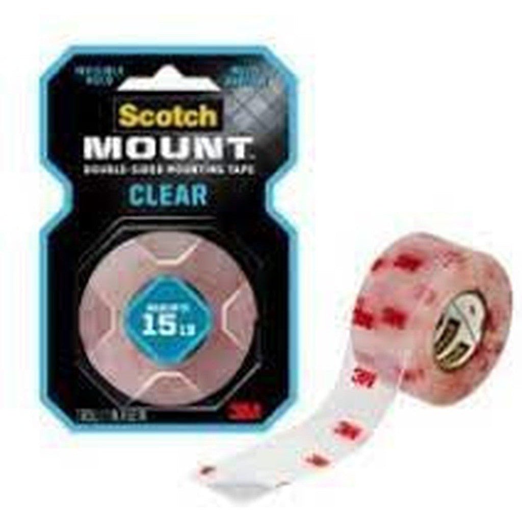 Scotch-Mount™ Clear Double-Sided Mounting Tape 410H, 1 In X 60 In (2.54 Cm X 1.52 M)