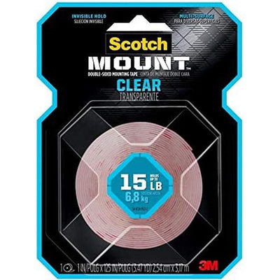 Scotch-Mount™ Clear Double-Sided Mounting Tape 410H, 1 In X 60 In (2.54 Cm X 1.52 M)