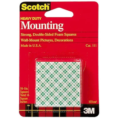 Scotch White Mounting Tape - 111-Esf, 1 In (2.54 Cm), 16 Per Pack