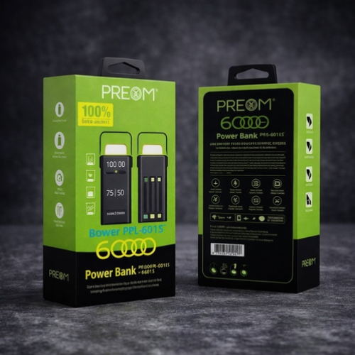 Perom portable power bank with a capacity of 60000mAh, 22.5W fast charging, equipped with a USB-C port