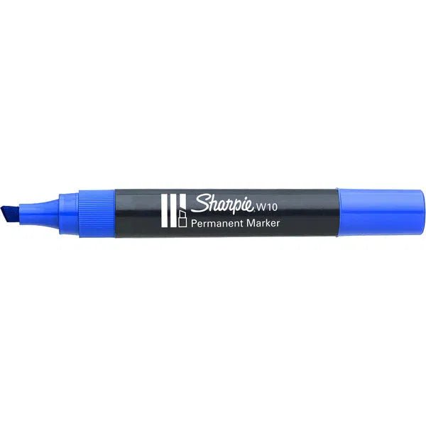 Sharpie W10 Blue Permanent Marker Chisel Tip