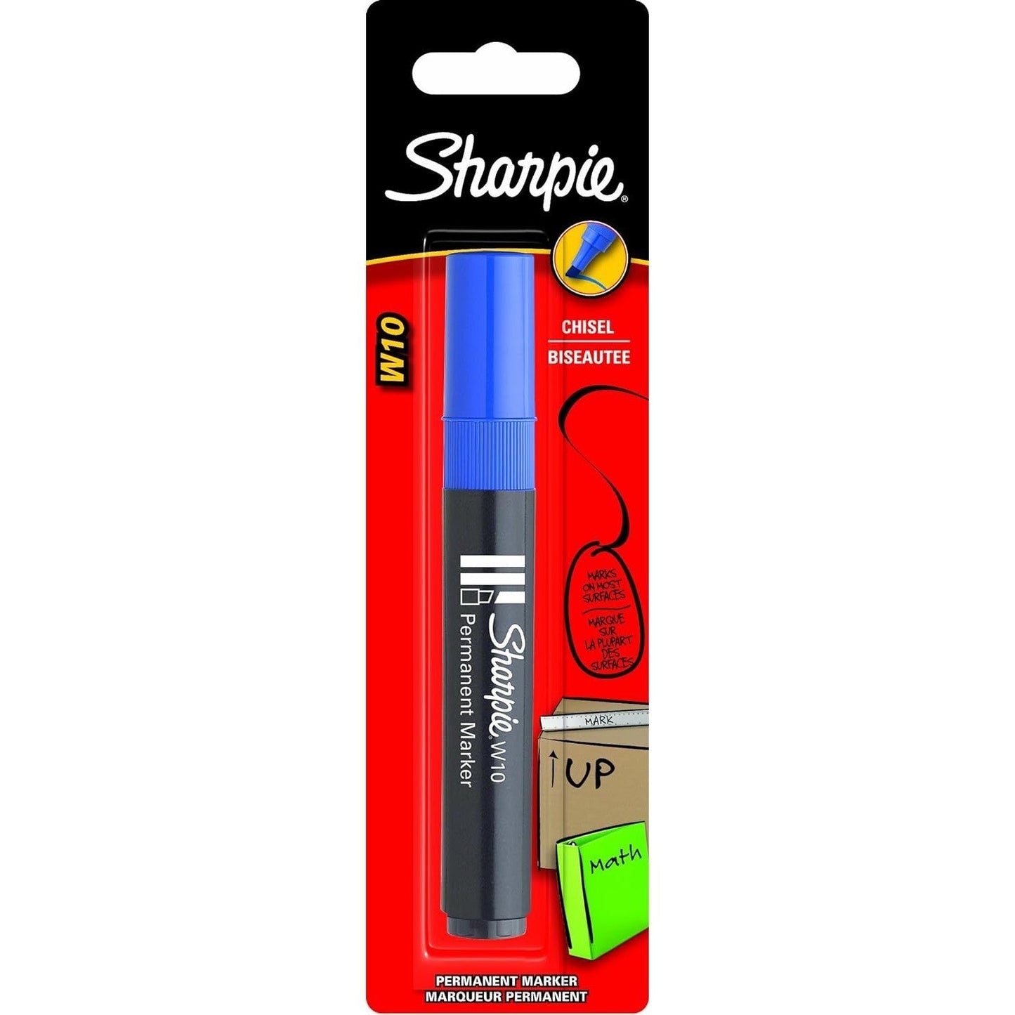 Sharpie W10 Blue Permanent Marker Chisel Tip