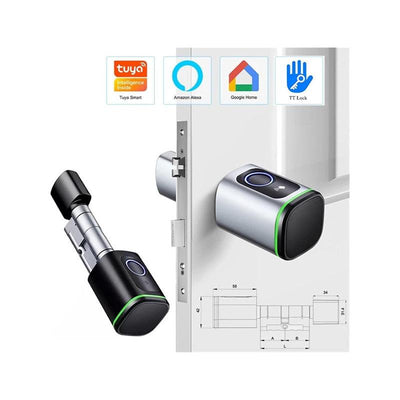 Smart Door Lock Cylinder TTlock Silver- Outdoor