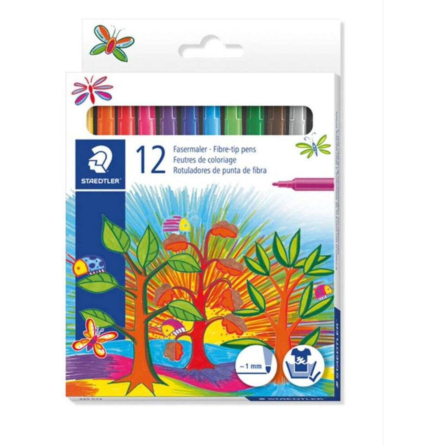 Staedtler Fibre Tip Pens 12 Colors