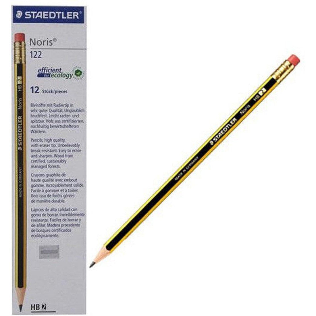 Staedtler Noris Pencil With Rubber Tip Box Of 12 - St-122-Hba-53