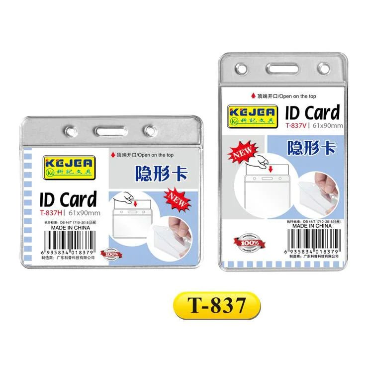 Kejea T-837 Id Card Holder Clear Vertical 61x90mm 100 Pcs