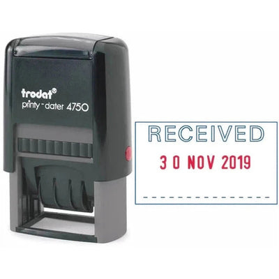 Trodat Printy 4750 Self Inking Dater Stamp "Received"