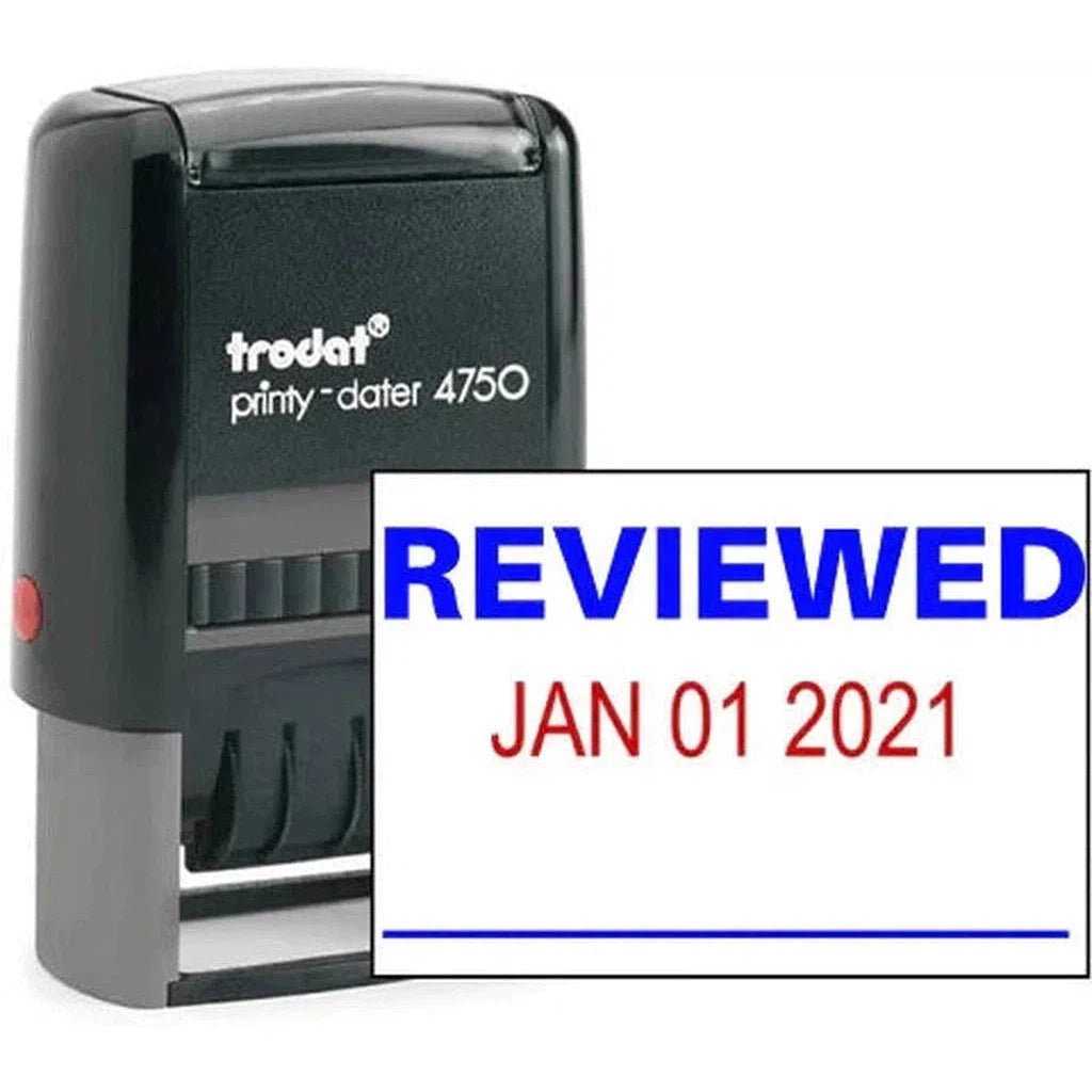Trodat Printy 4750 Self Inking Dater Stamp "Reviewed"