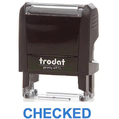 Trodat Printy 4911 Stamp "Checked" - Blue