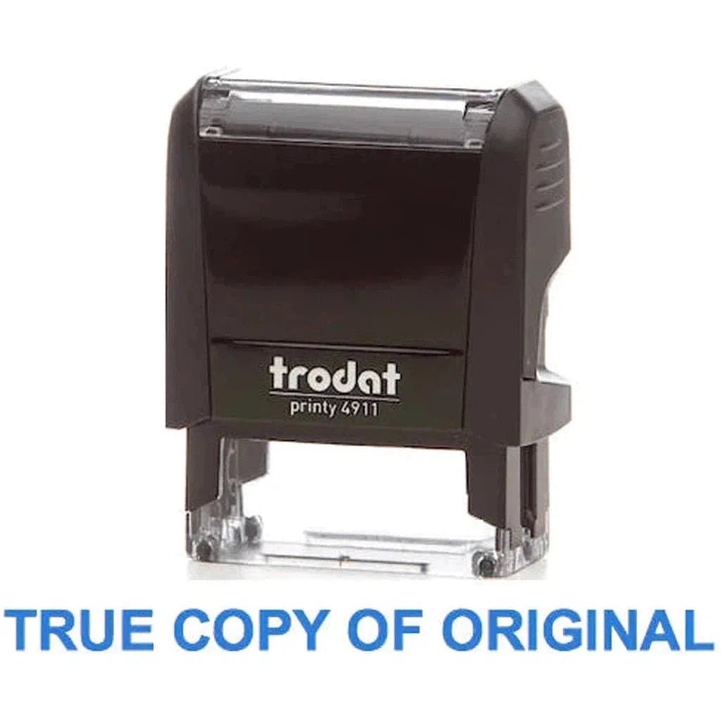 Trodat Printy 4911 Stamp "True Copy Of Original" - Blue